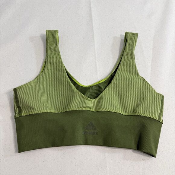 Adidas Ivy Park Green Knit Sports Bra Women Size Large - Picture 1 of 7